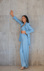 SOPHISTICATED BLAZER PANT SET IN BLUE