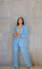 SOPHISTICATED BLAZER PANT SET IN BLUE